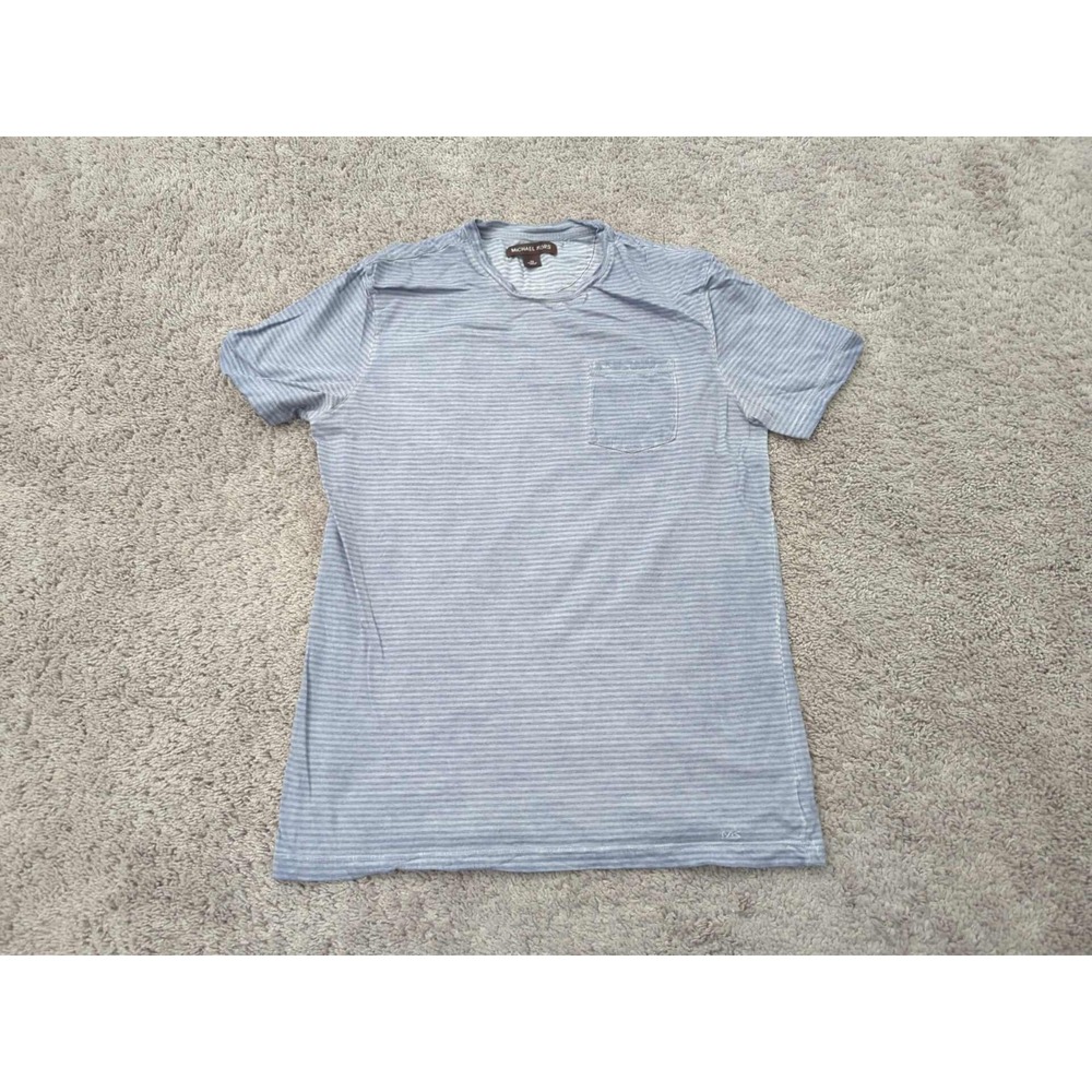 Michael Kors T Shirt Mens XS Gray Feeder Striped Short Sleeve Pocket Tee‎